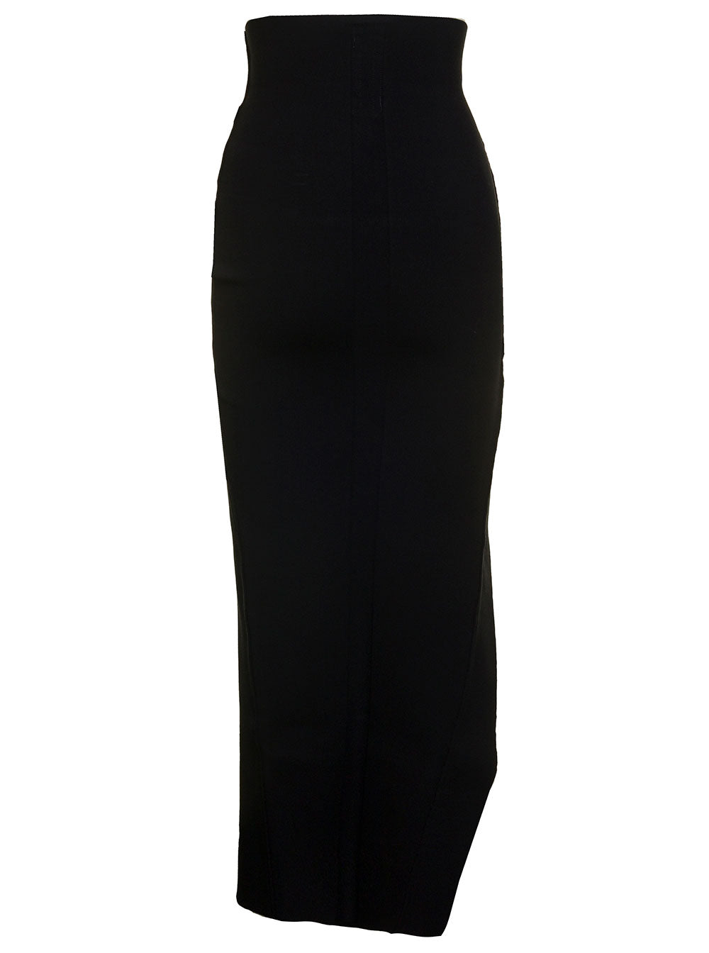 Rick Owens Women 'Theresa' Maxi Black Skirt With Wide Split At The Front In Viscose Blend Woman