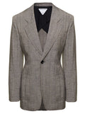 Bottega Veneta Women Grey Single-Breasted Slim-Fitted Jacket With Single Button In Viscose Blend Woman
