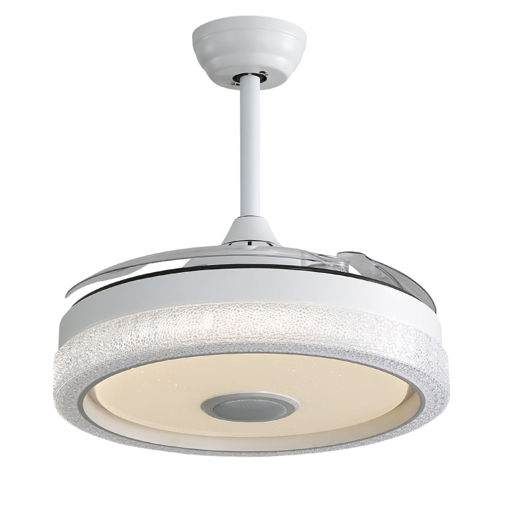42" Invisible Blade Ceiling Fan – LED 3CCT Dimmable, RGB Light, Bluetooth Speaker & App/Remote Control | DC Motor