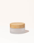 3.4oz / 100ml frosted glass & bamboo jar