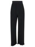 Lanvin Women Black Pleated Pants With Invisible Zip In Crêpe De Chine Woman