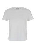 Max Mara Women 'Nerina' White Crewneck T-Shirt With Tonal Logo Lettering On The Front In Cotton Woman