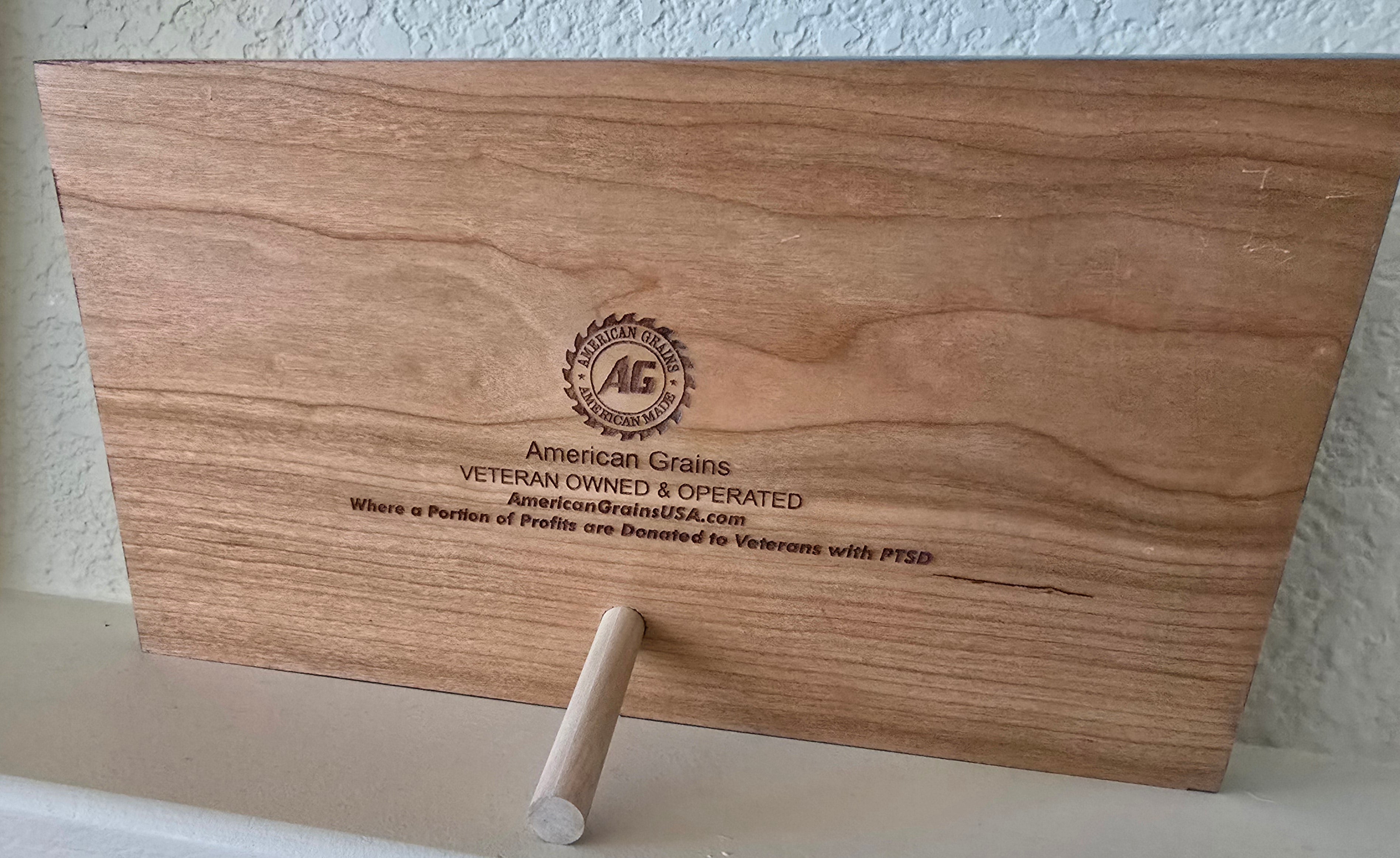 God & Country Handcrafted Wooden Desktop Flag – Made by U.S. Veterans