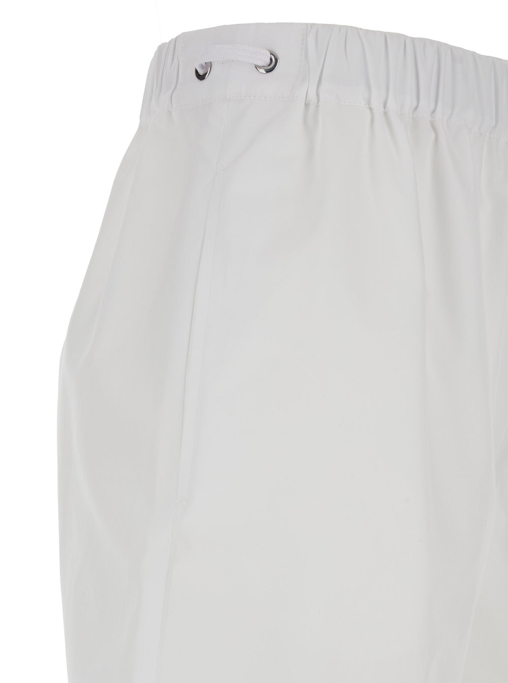 Max Mara Women 'Antiope' White Shorts With Elastic Waist And Drawstring In Cotton Woman