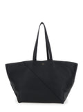 Fendi Men 'Selleria' Black Shopper With Logo On The Front And Removable Pouch In Hammered Leather Man