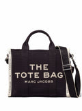 Marc Jacobs Women 'The Medium Tote' Black Tote Bag With Contrasting Logo Embroidery In Cotton Blend Woman