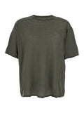 Rick Owens Men 'Brad' Green Crewneck T-Shirt With Rear Stitching In Cotton Man