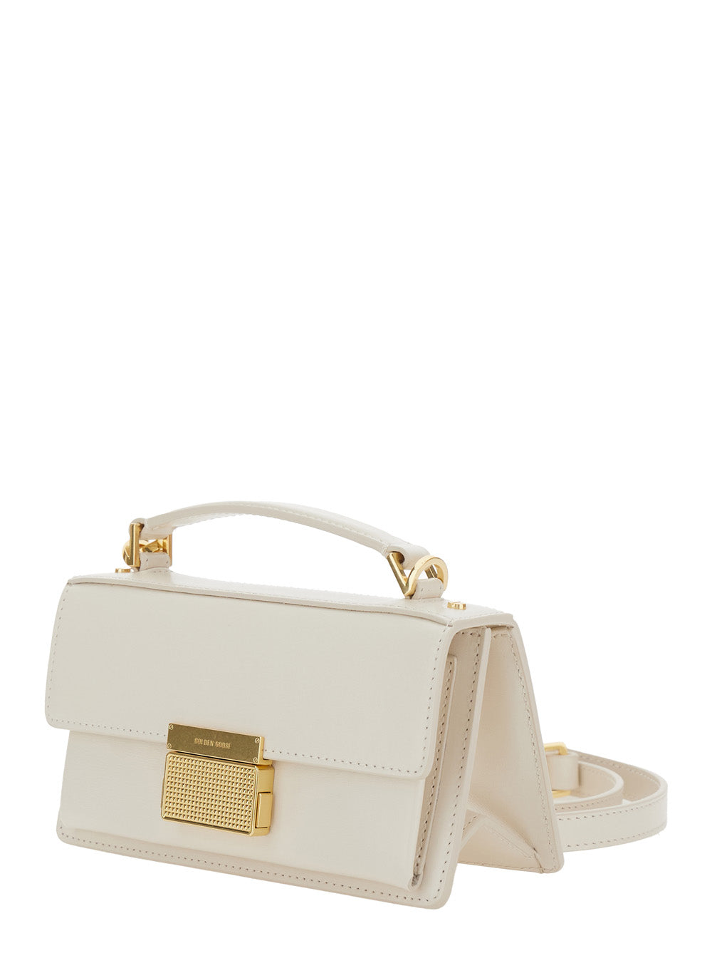 Golden Goose Women 'Venezia' White Hangbag With Adjustable And Removable Shoulder Strap And Clasp Closure In Leather Woman