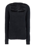 Rick Owens Women Black Sweater With Distressed Effect And Cut-Out Details On The Front In Alpaca Blend Woman