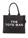 Marc Jacobs Women 'The Large Tote' Black Tote Bag With Contrast Logo Print In Cotton Women