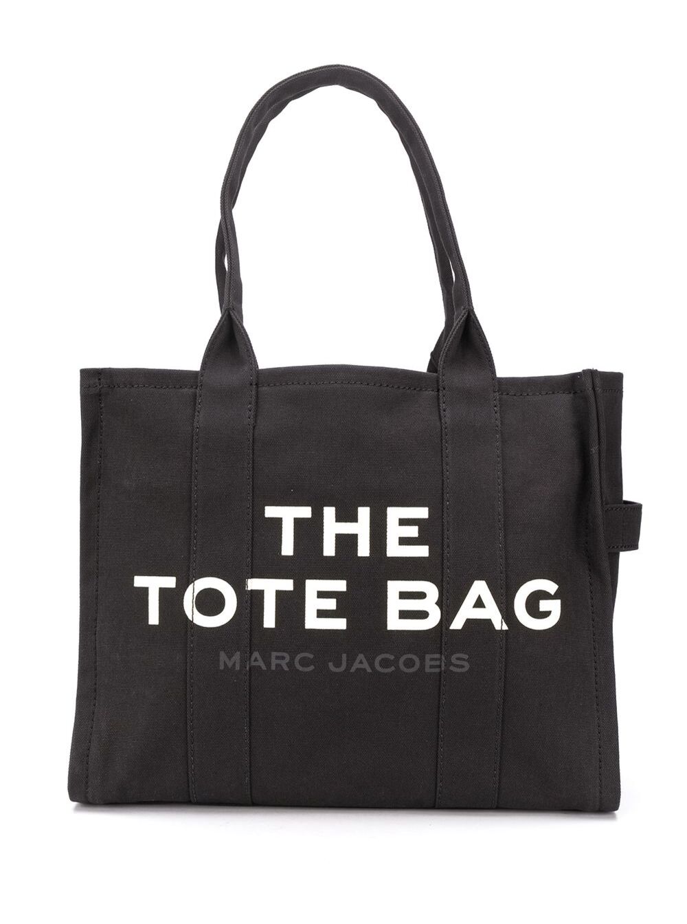 Marc Jacobs Women 'The Large Tote' Black Tote Bag With Contrast Logo Print In Cotton Women