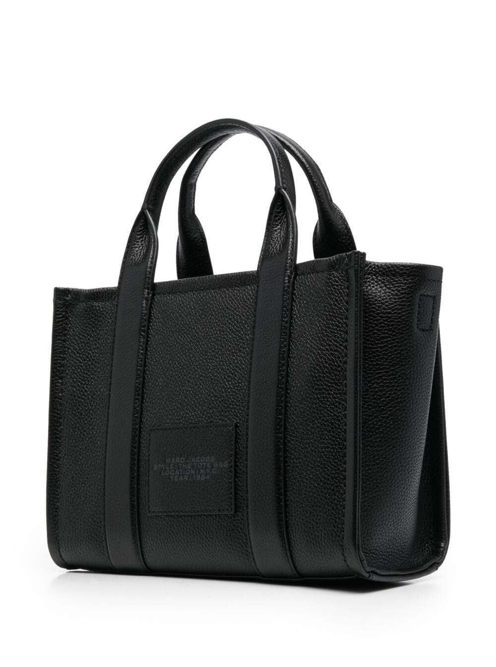 Marc Jacobs Women 'The Mini Tote Bag' Black Bag With Logo In Hammered Leather Women
