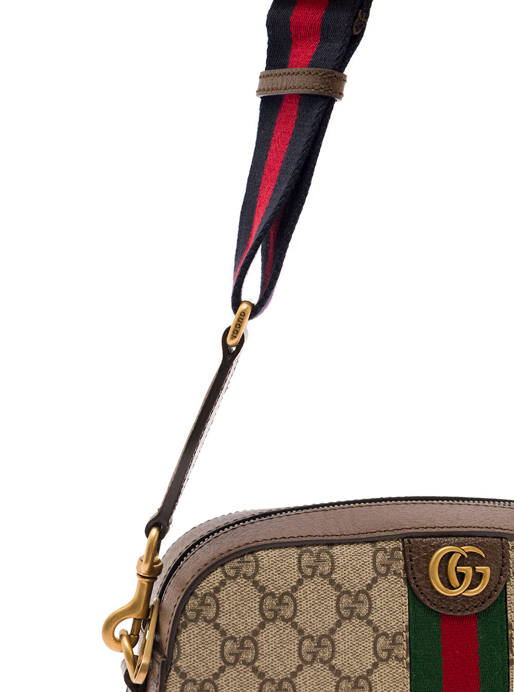 Gucci Men Beige 'Ophidia Gg Small' Crossbody Bag With Web In Gg Canvas And Ebony Men