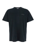 Givenchy Men Black T-Shirt With Logo Patch On The Front In Cotton For Men