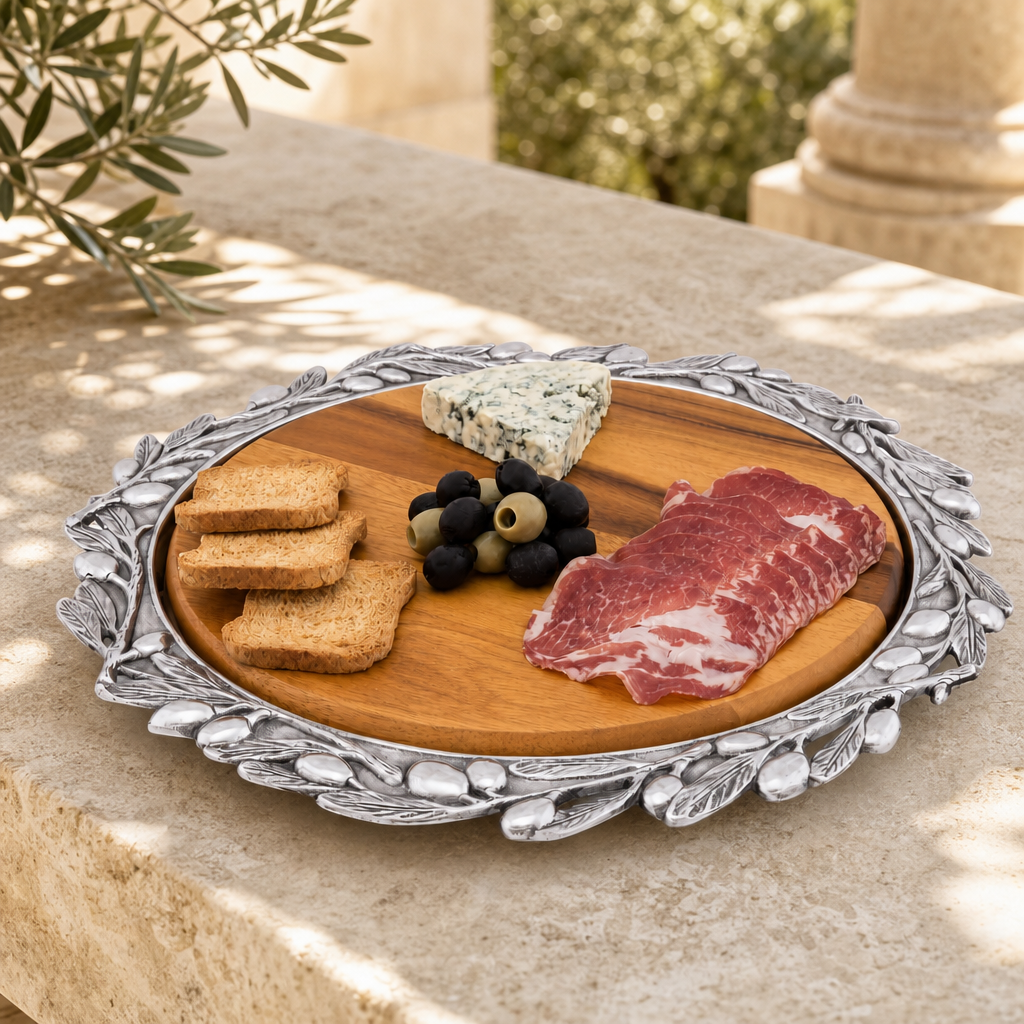 Olive Wood Cheese Set