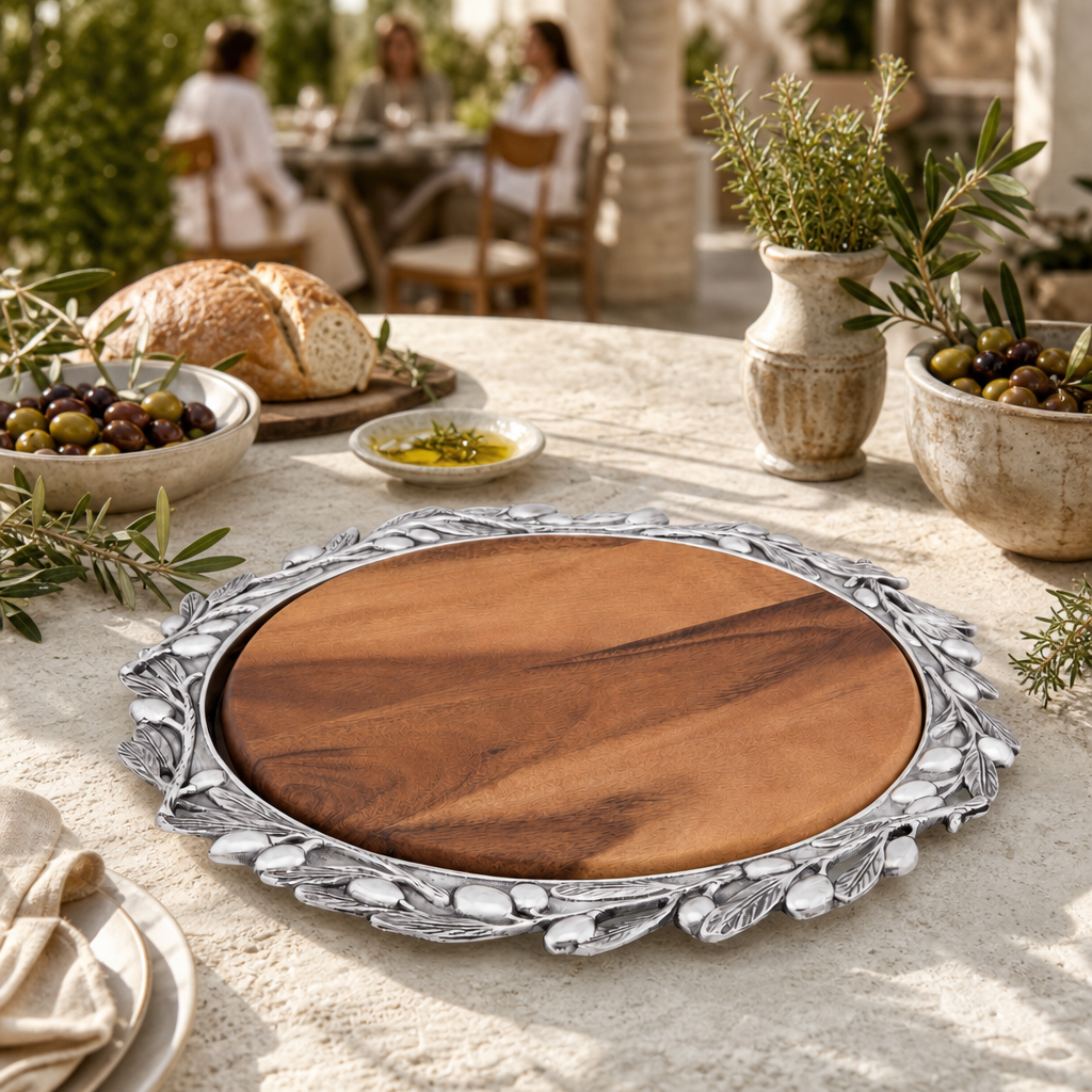 Olive Wood Cheese Set