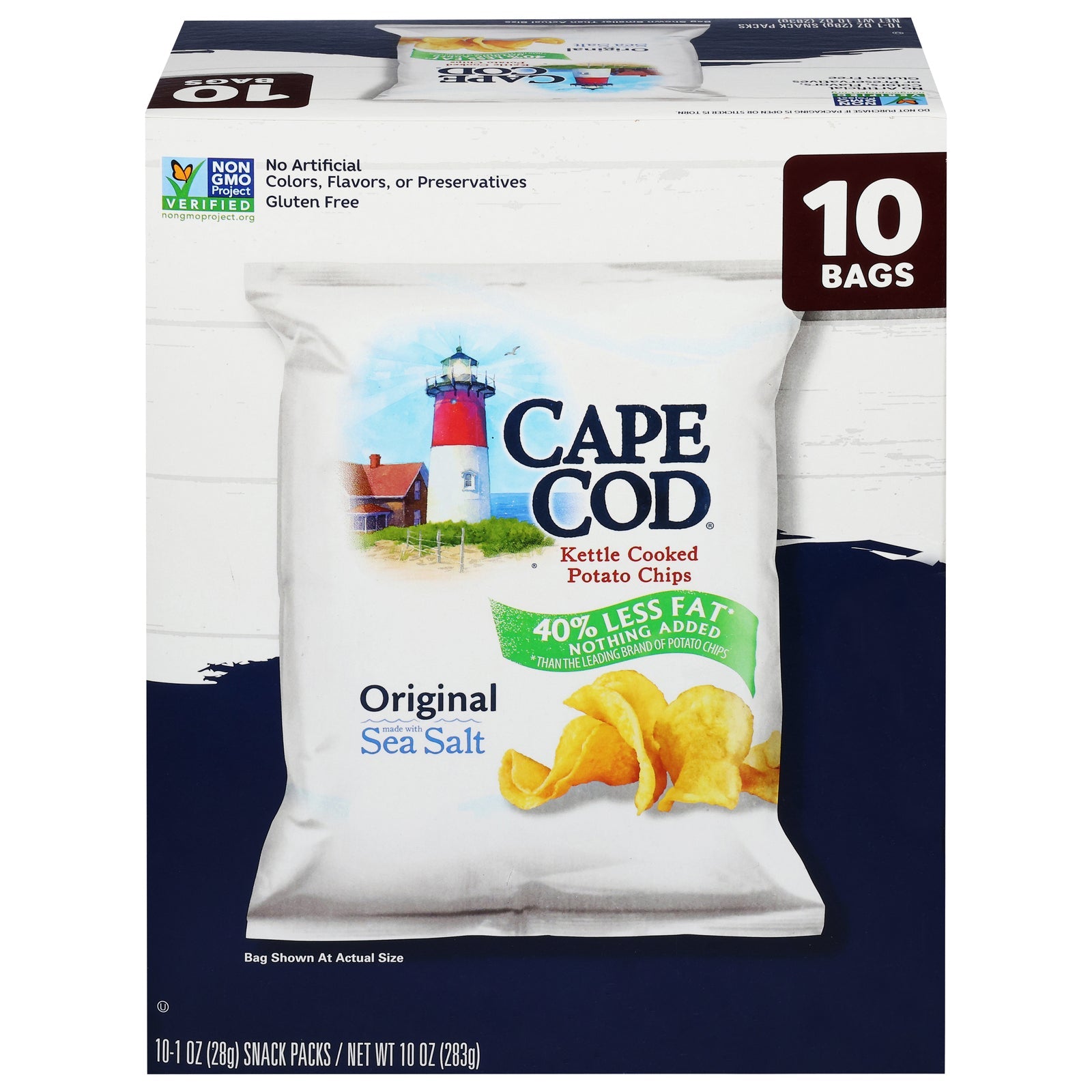 Cape Cod Kettle Cooked Potato Chips - Red Fat - 4 x 10 Count