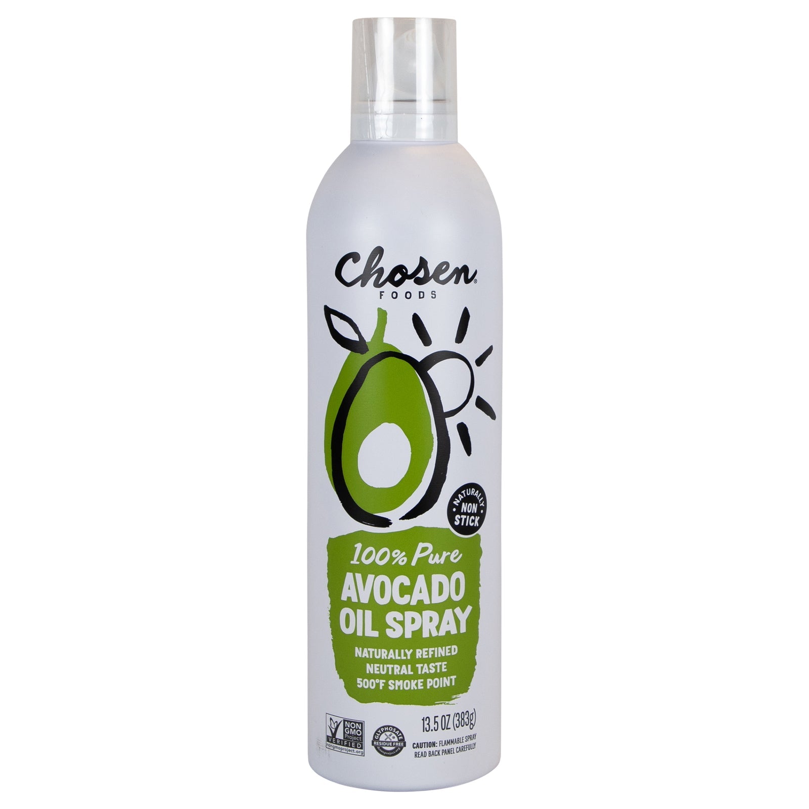 Chosen Foods Avocado Oil Spray 100% - 13.5 oz (Pack of 6) - Healthy Cooking Spray