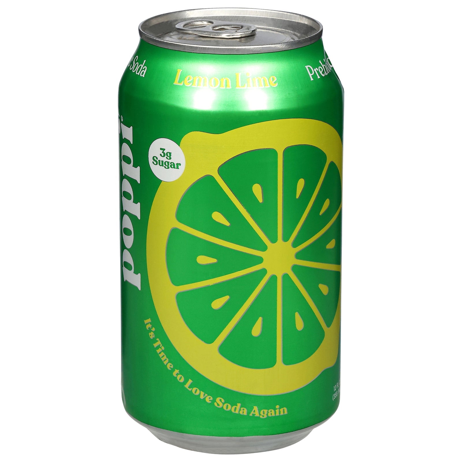 Poppi Prebiotic Soda, Lemon Lime, 12 fl oz  (12-Pack)
