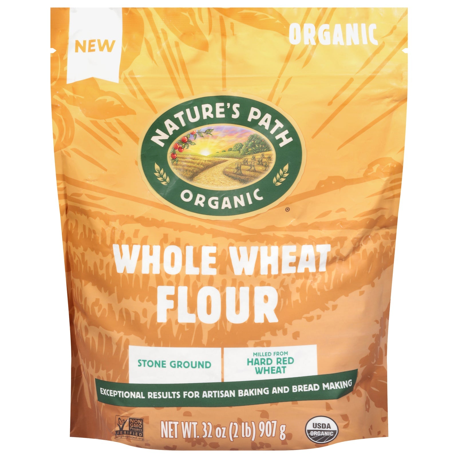 Nature's Path Organic Whole Wheat Flour, 32 oz, 4-Pack