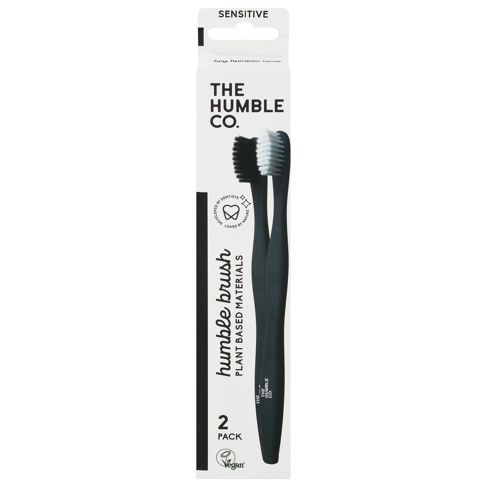 The Humble Co. Soft Bristle Toothbrushes, White & Black, 6-Count.
