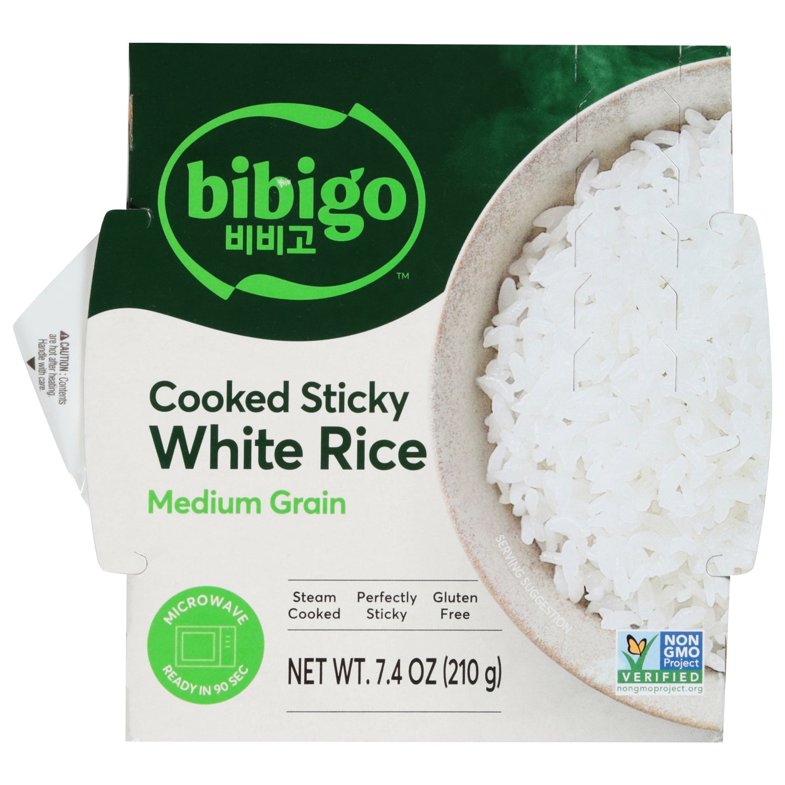 Bibigo Sticky White Rice, Cooked, 6 x 7.4 oz - Easy Microwave Ready