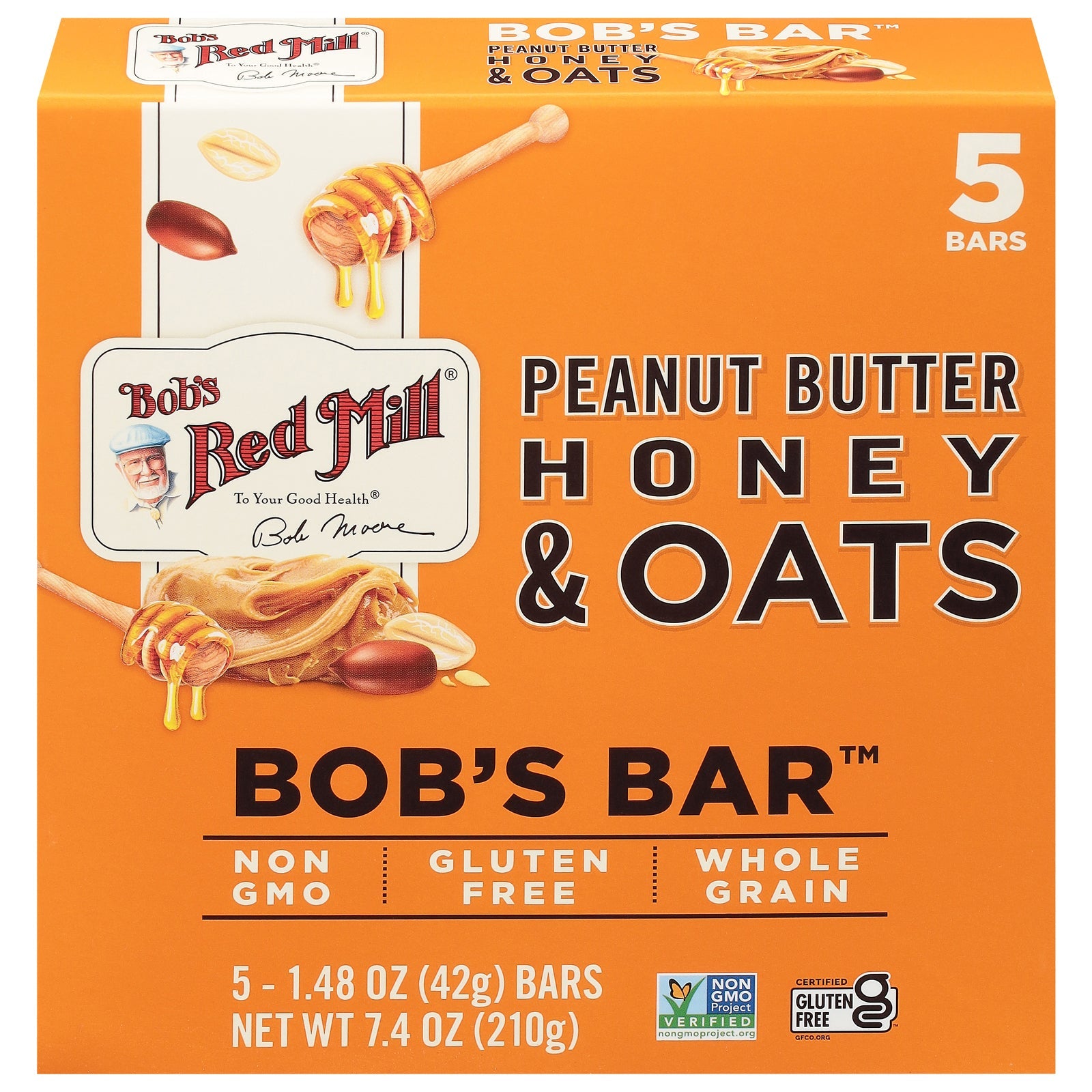Bob's Red Mill Peanut Butter Honey Oat Bars - 7.4 oz - 6 Count