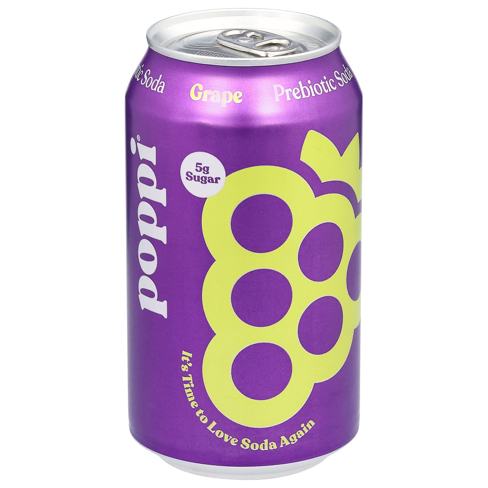 Poppi Prebiotic Soda, Grape Flavor, 12 fl oz  (Pack of 12)