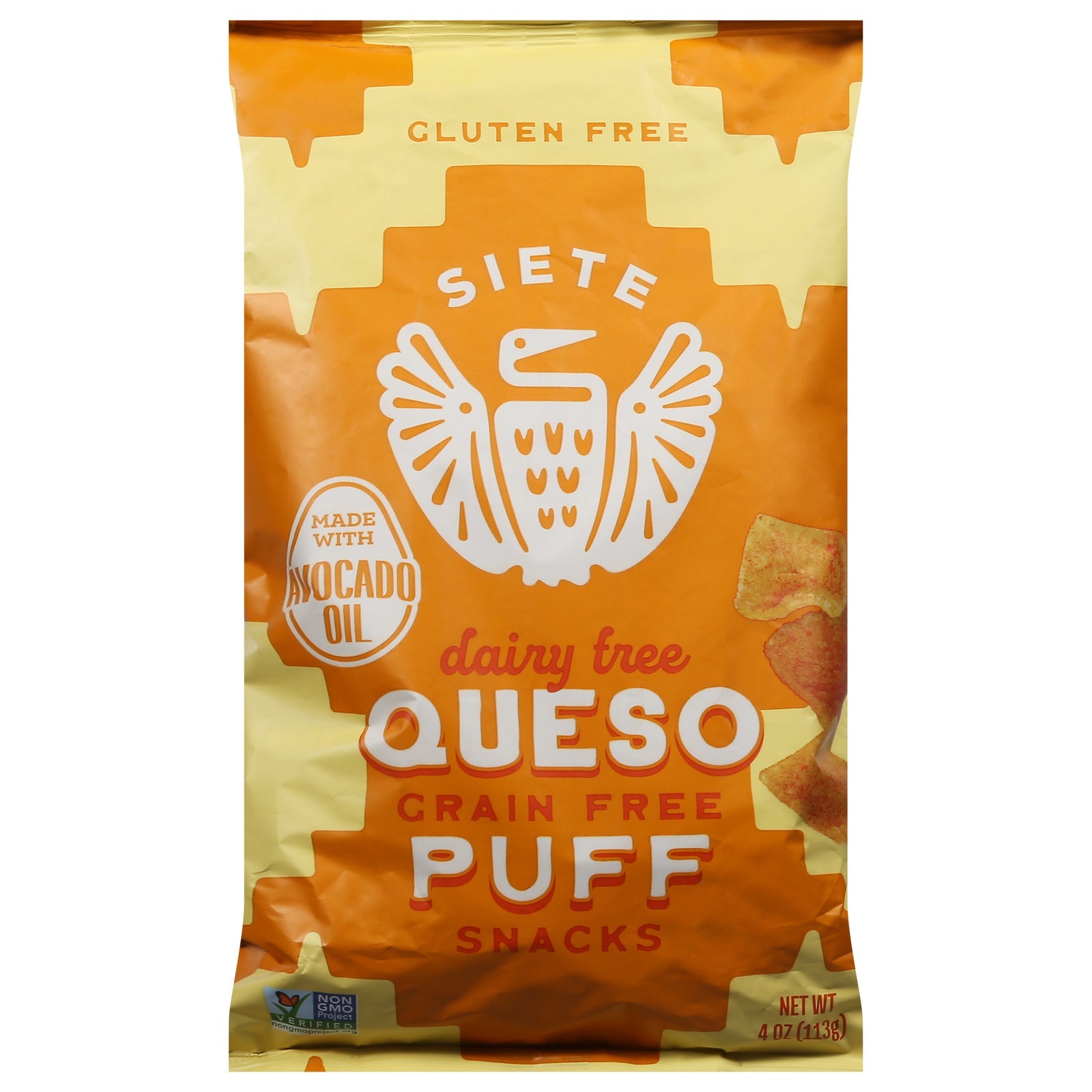 Siete Grain-Free Queso Puffs, Case of 6, 4 Oz – Gluten-Free Cheese Puffs Made with Cassava Flour
