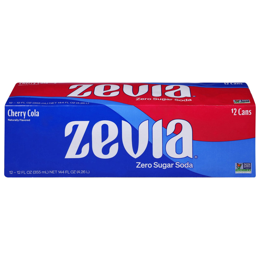 Zevia Cherry Cola Soda, Zero Calorie, Case of 2 (12-Pack), 12 fl. oz.