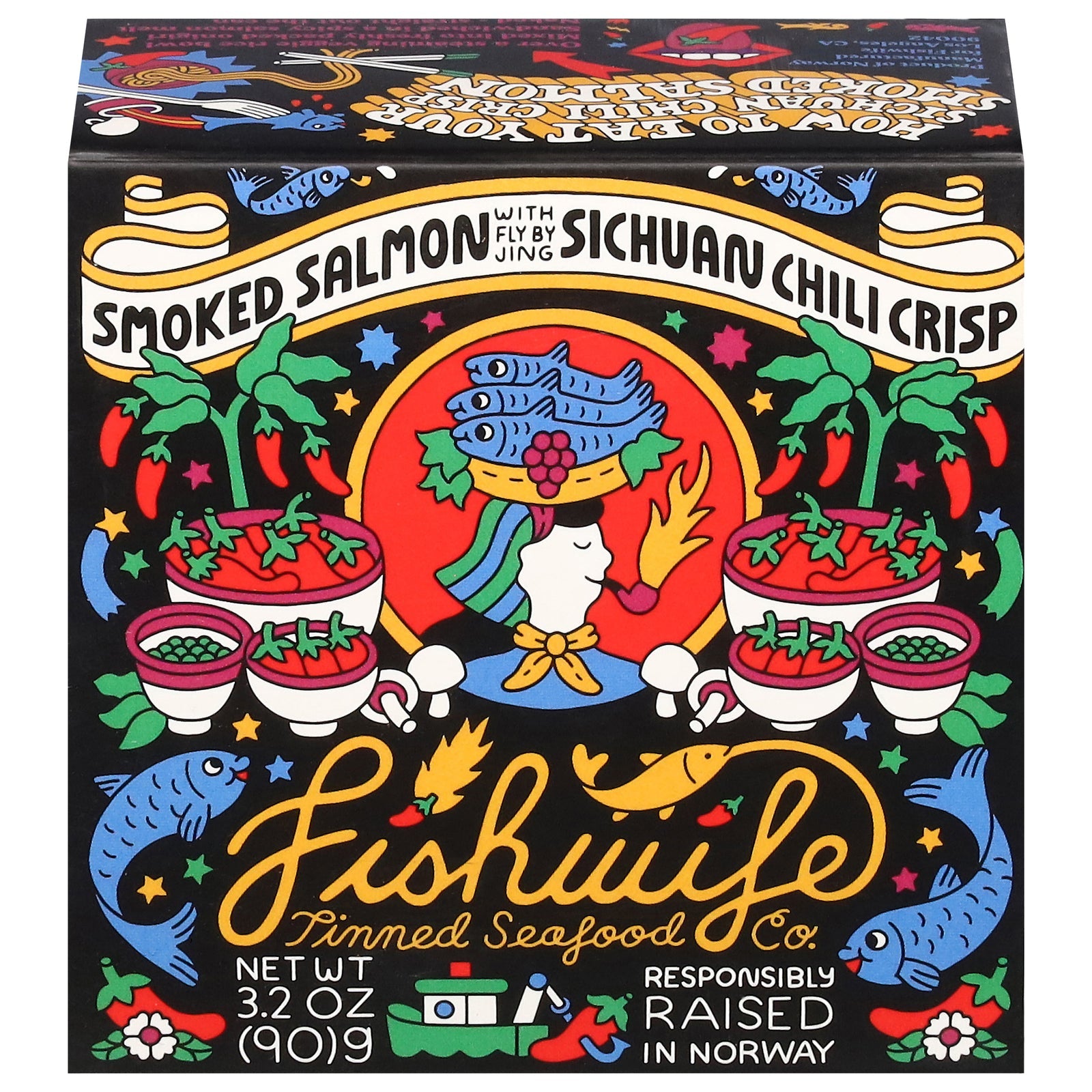 Fishwife Smoked Salmon Snacks with Chili Crisp, 6-Pack of 3.2 oz Pouches