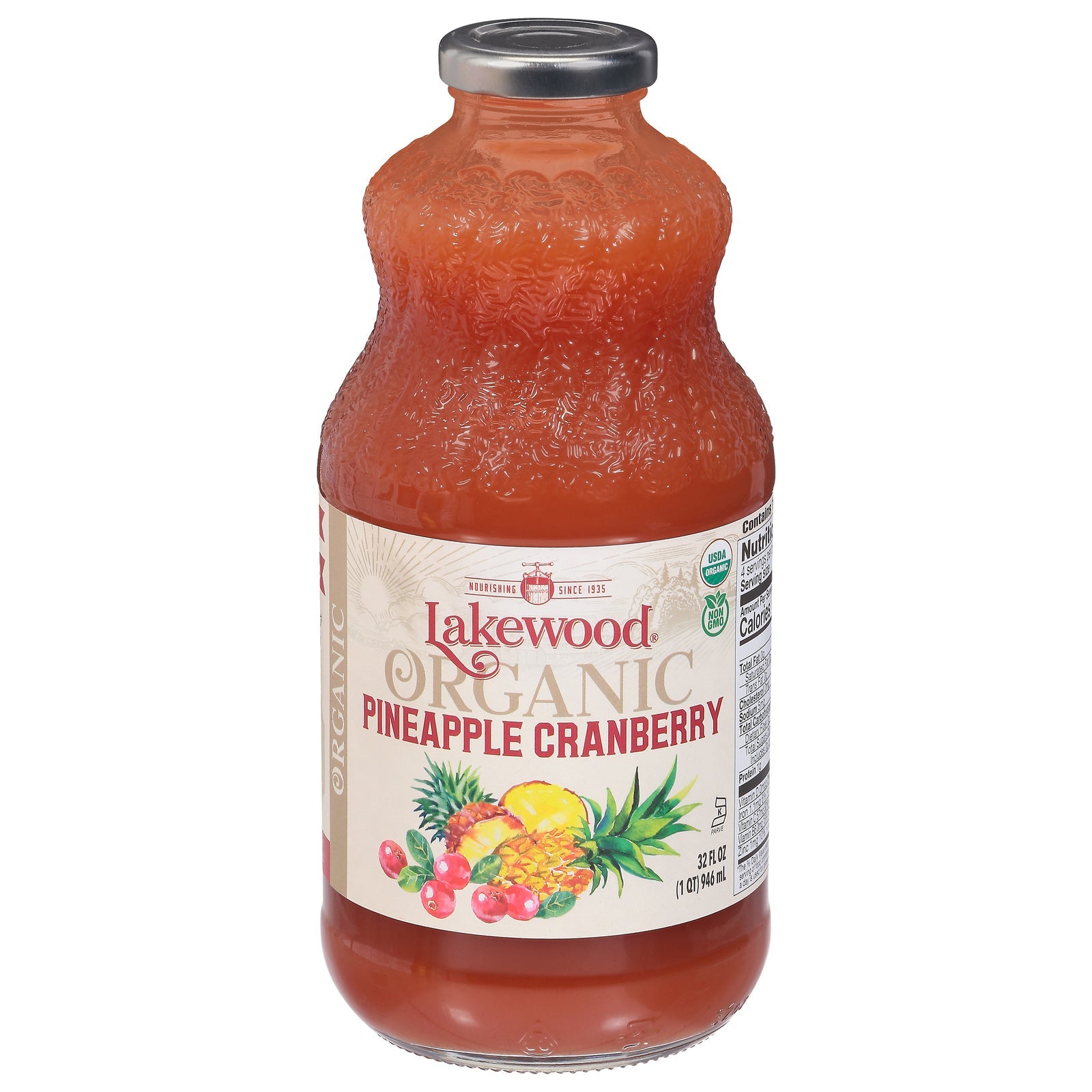 Lakewood Juice Organic Pineapple Cranberry, 6-32 fl oz