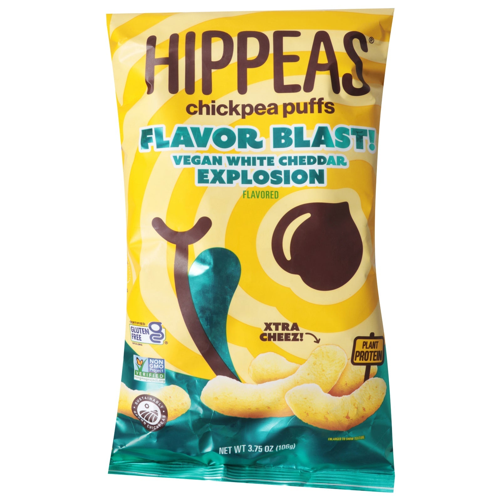 Hippeas Chickpea Puffs Vegan White Cheddar - 12-3.75 Oz Bags