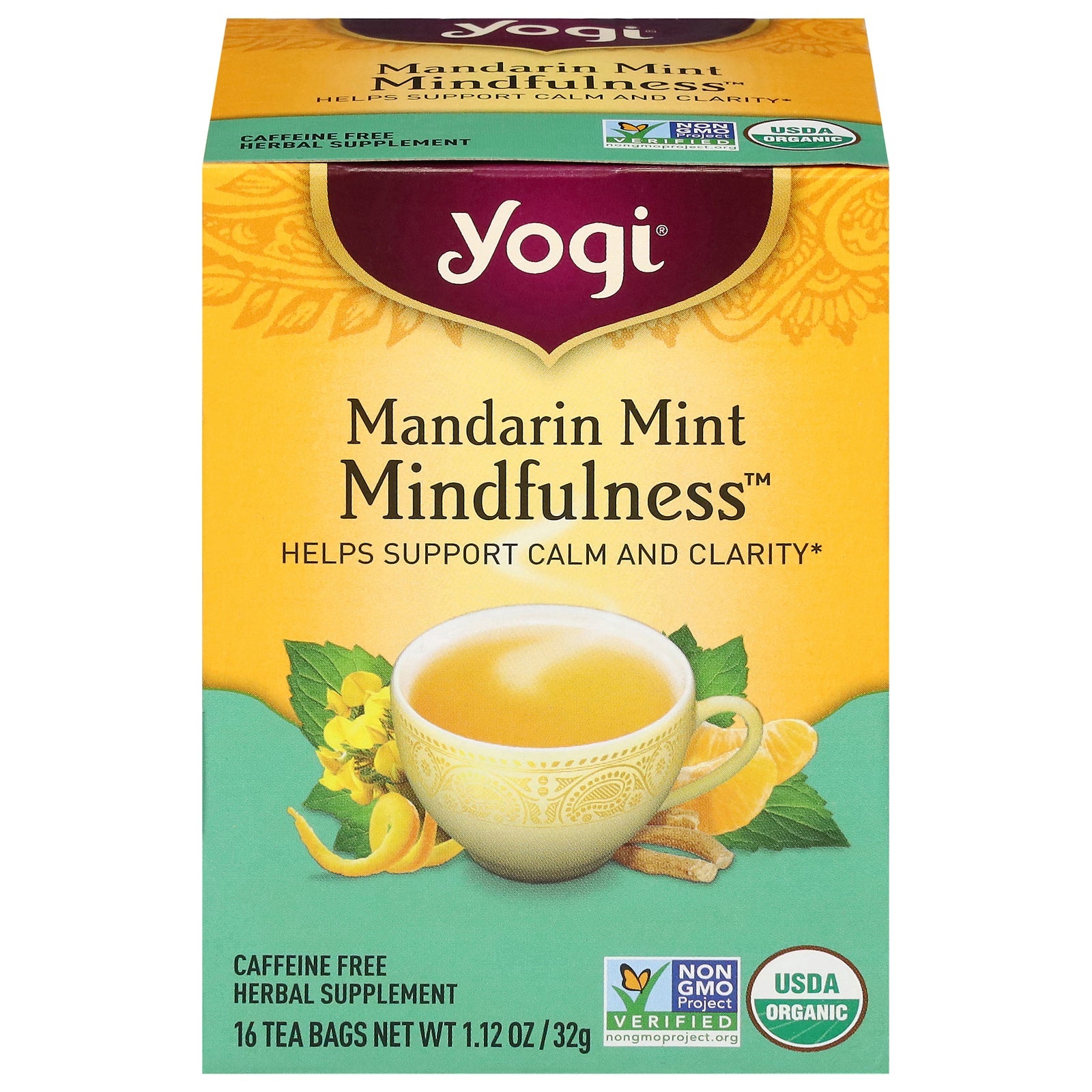 Yogi Tea Organic Refreshing Mint Mindful Mind Boost, 6 Pack of 16 Bags
