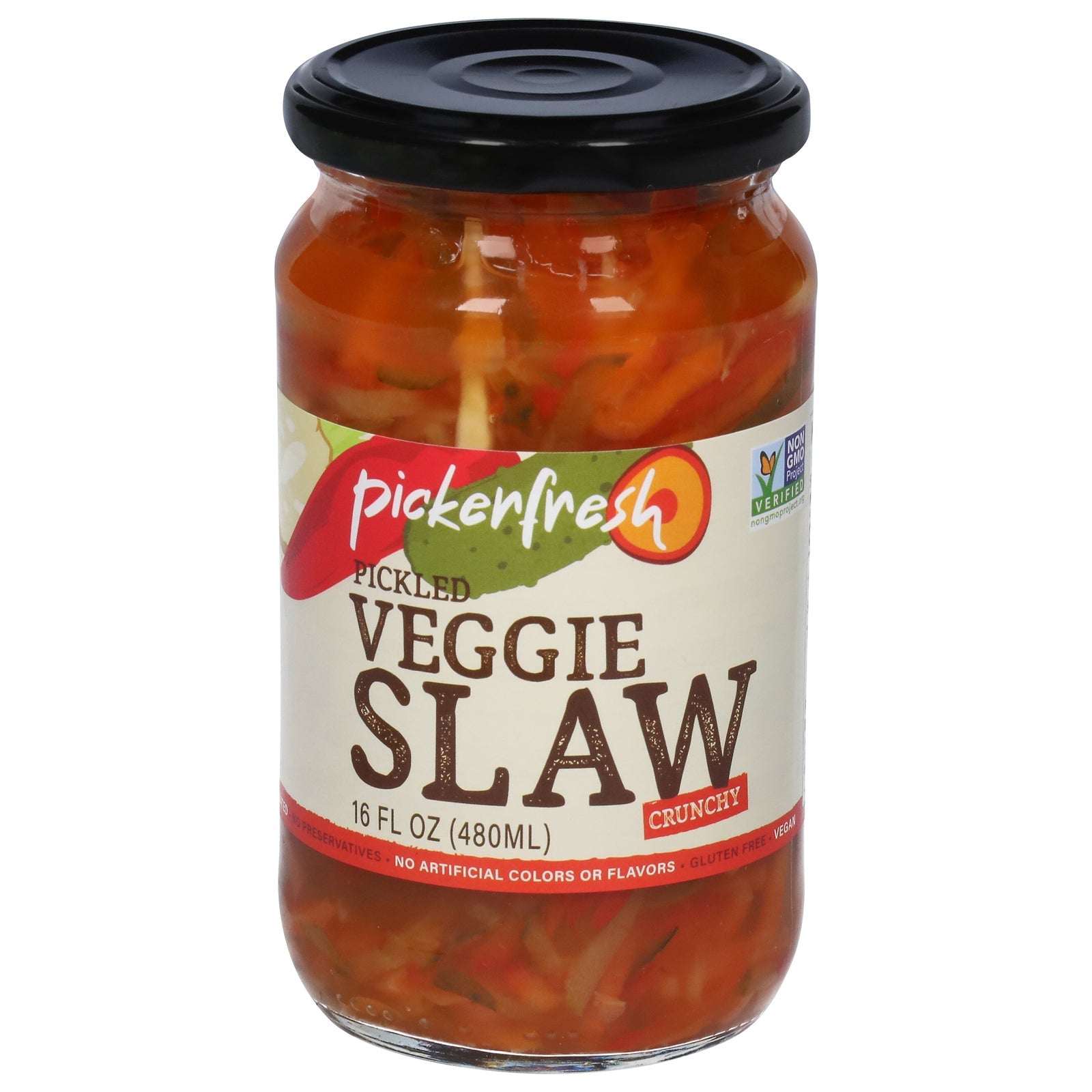 Pickerfresh, Veggie Slaw Pickled, Case of 6, 16 Fl Oz