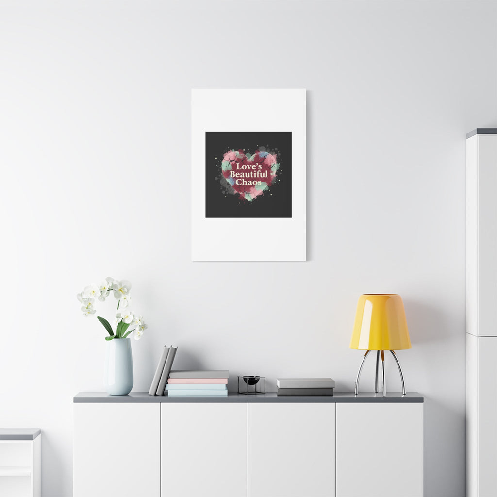 Love's Beautiful Chaos Canvas Print | Soft Grunge Hearts, Distressed Heart Art