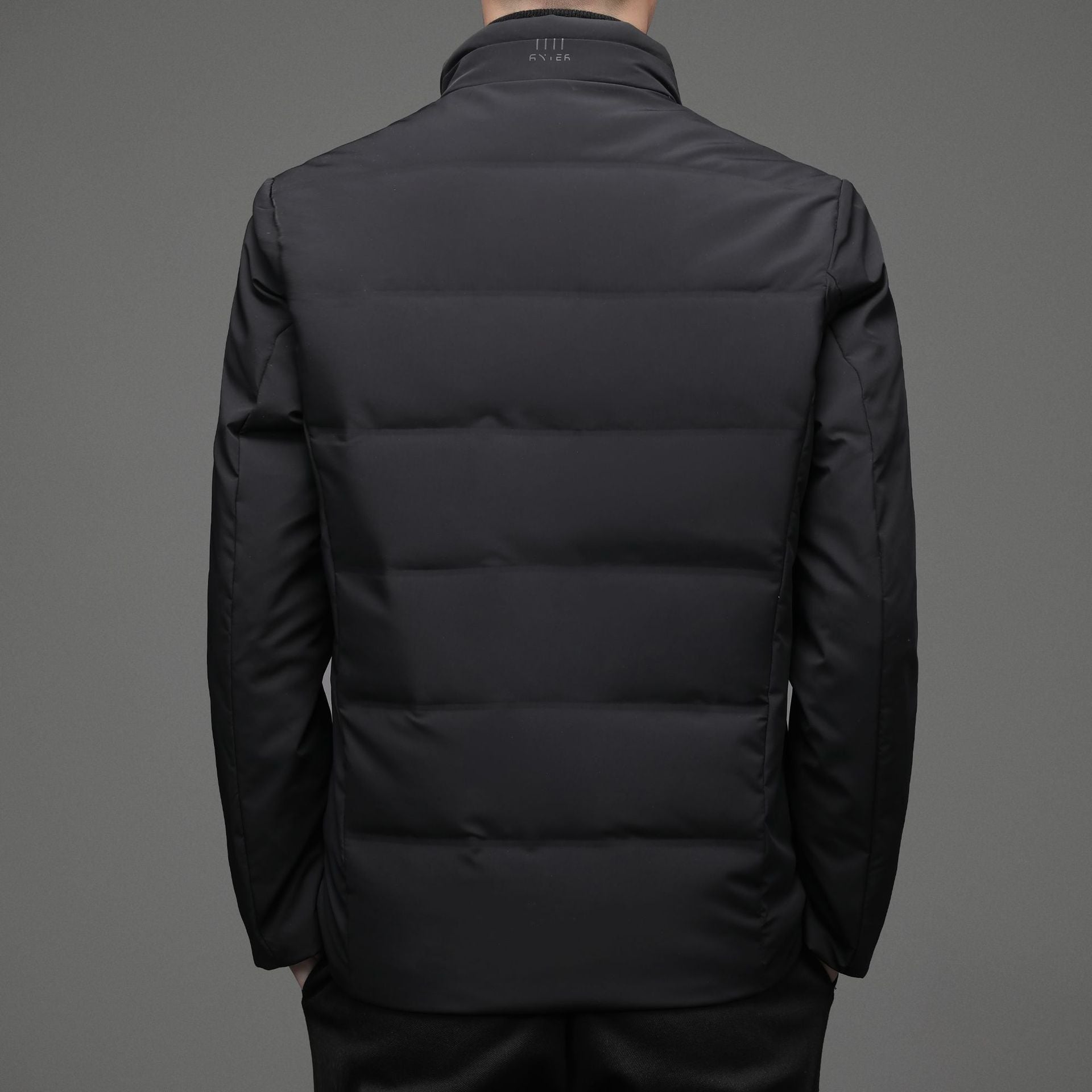 Mens Casual Color Stand-collar White Duck Down Warm Down Jacket