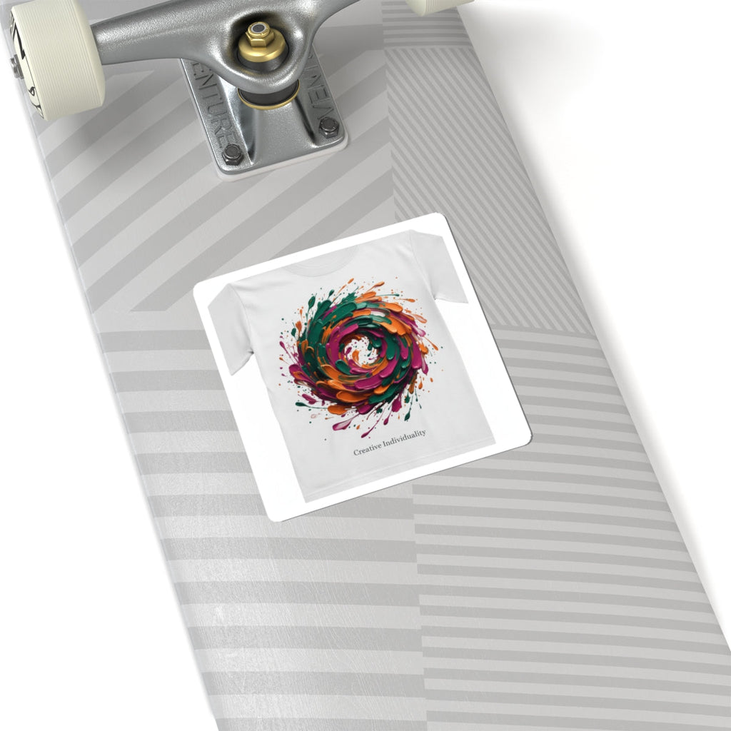 Painterly Abstract Floral Swirl Sticker | Artsy Brushstroke Design