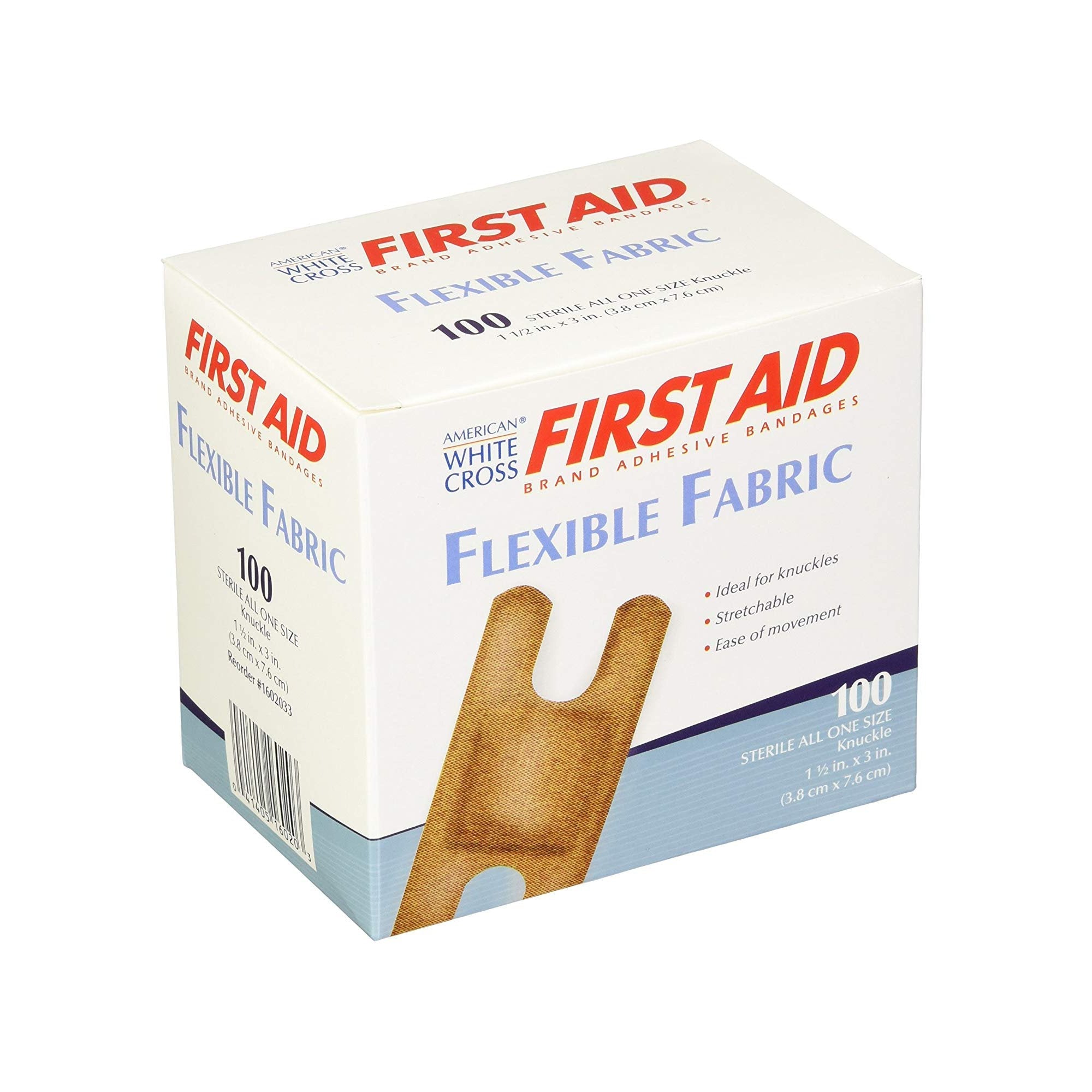 American® White Cross Adhesive Strip, 1-1/2 x 3 Inch 1602033