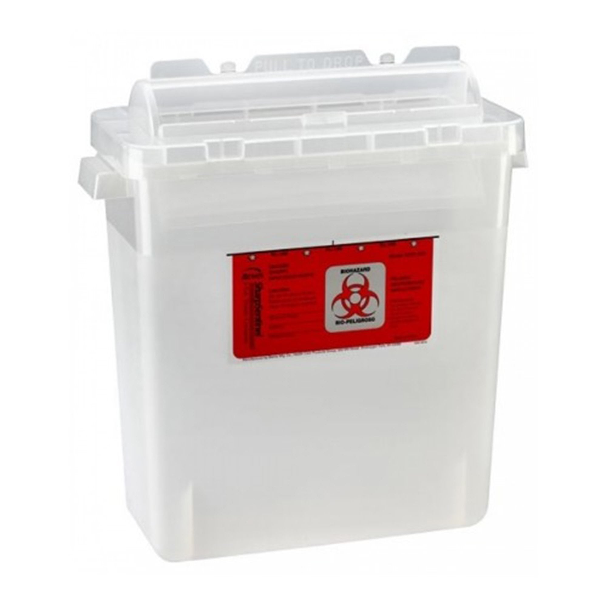 Sharps Container Bemis™ Sentinel Translucent Base 10 H X 5-1/4 W X 11 D Inch Horizontal Entry 1.25 Gallon - 175 020