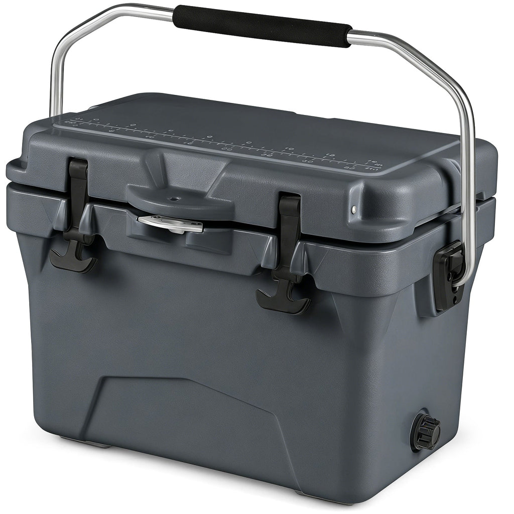 20 Quart Portable Hard Cooler with Built-in Ruler and Bottle
