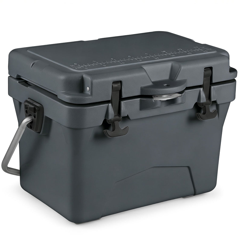 20 Quart Portable Hard Cooler with Built-in Ruler and Bottle