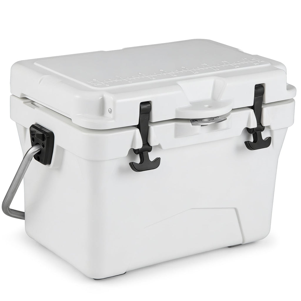 20 Quart Portable Hard Cooler with Built-in Ruler and Bottle