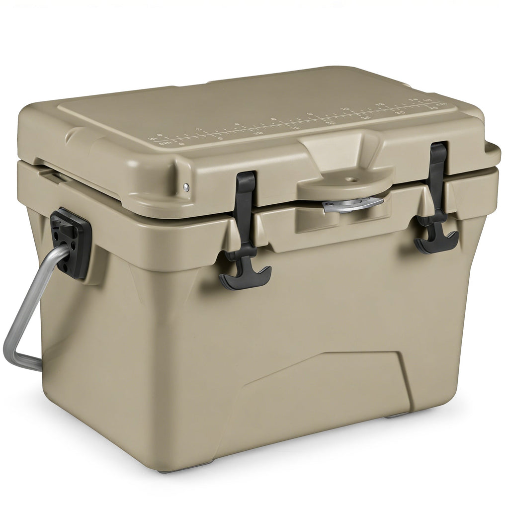 20 Quart Portable Hard Cooler with Built-in Ruler and Bottle