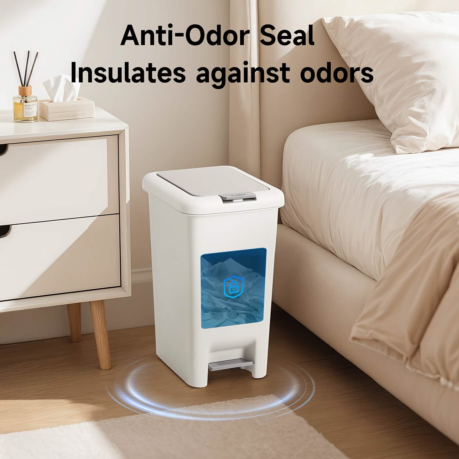 20L Oval Trash Can – Quiet Press - Top Lid with Foot Pedal - PhishStones Products