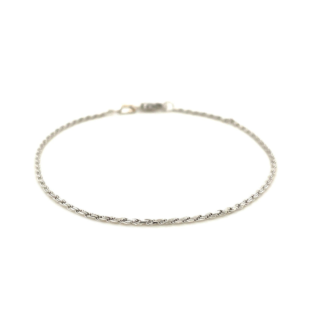 2.0mm 14k White Gold Solid Diamond Cut Rope Bracelet - PhishStones Products
