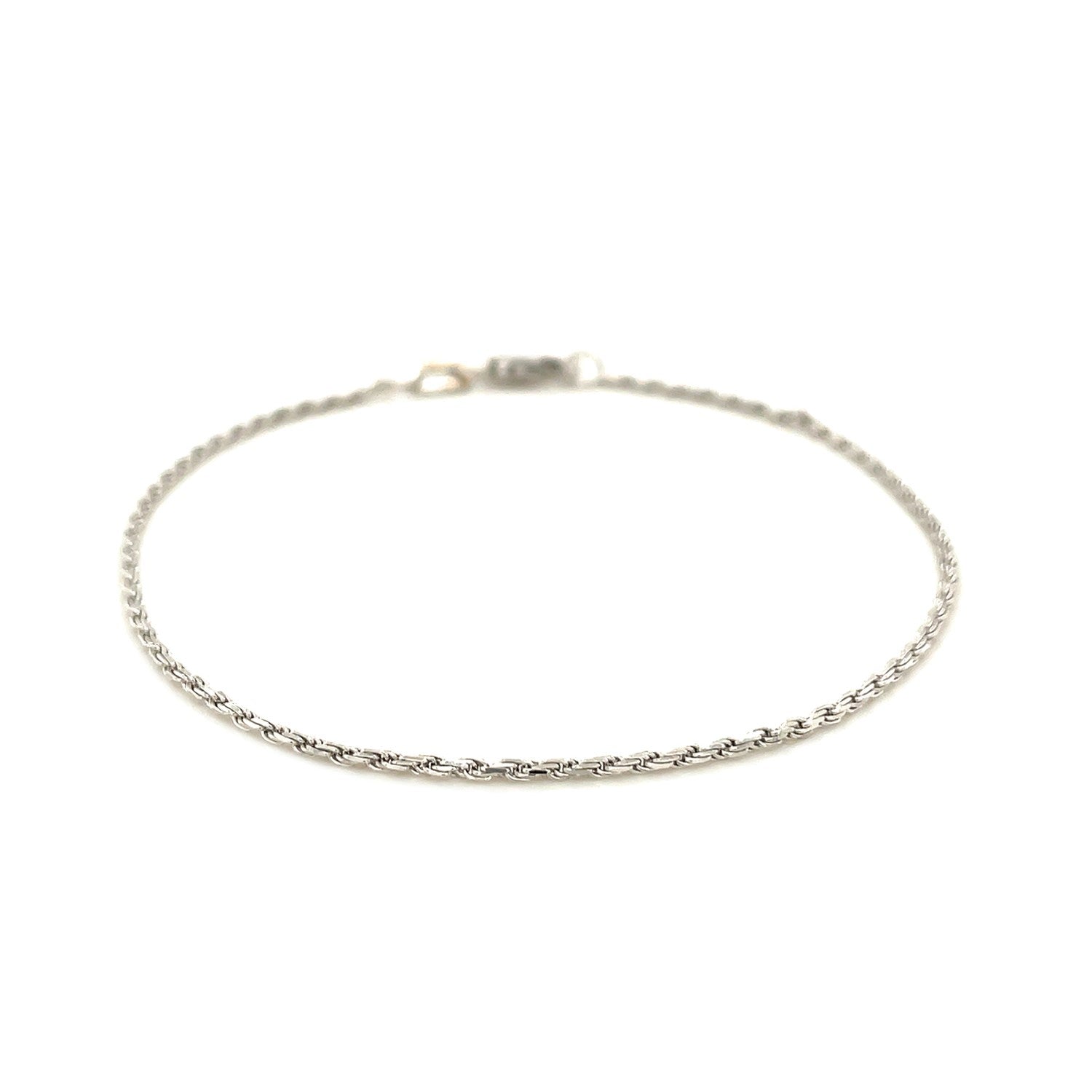 2.0mm 14k White Gold Solid Diamond Cut Rope Bracelet - PhishStones Products
