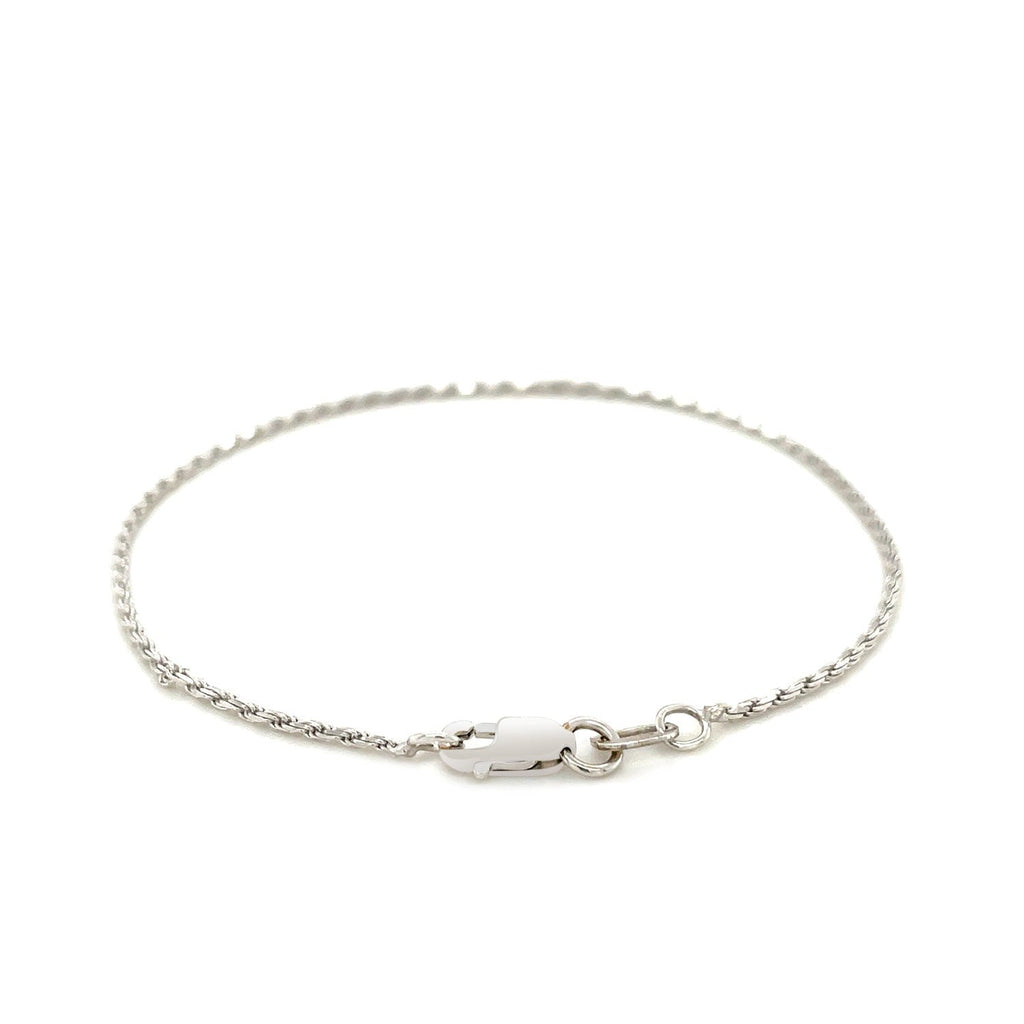 2.0mm 14k White Gold Solid Diamond Cut Rope Bracelet - PhishStones Products