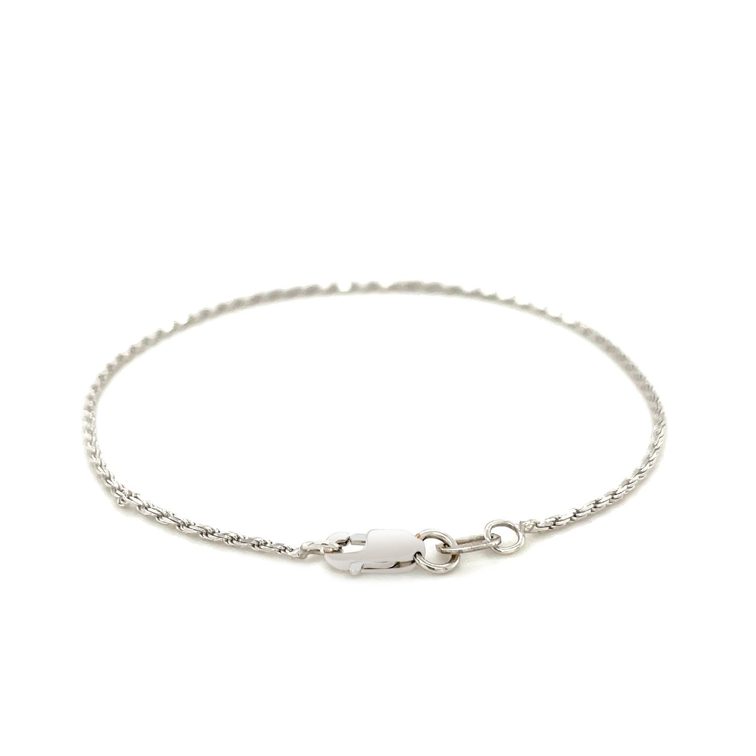 2.0mm 14k White Gold Solid Diamond Cut Rope Bracelet - PhishStones Products