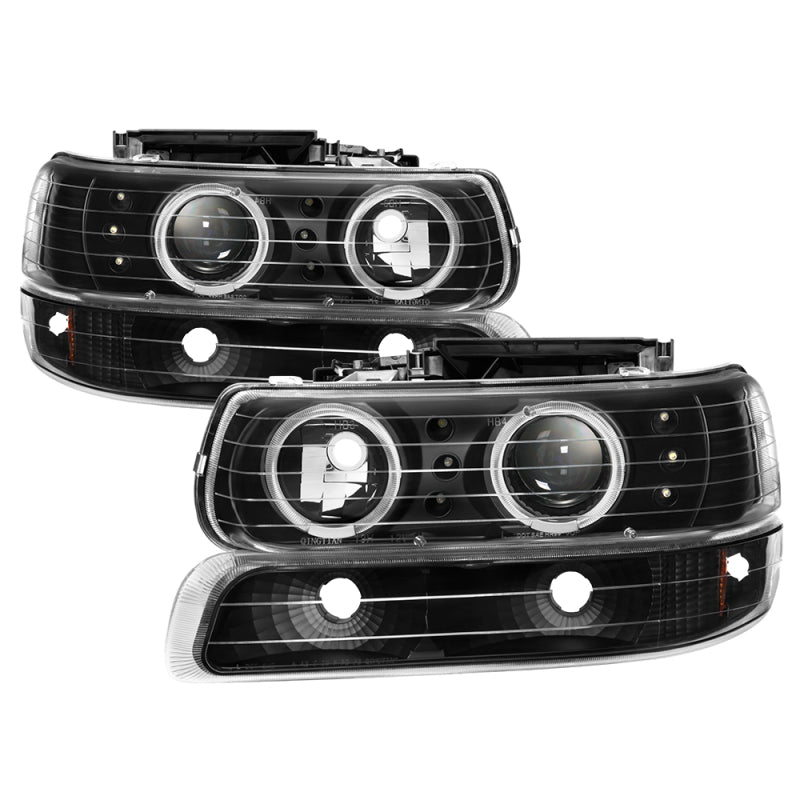 SPYDER xTune Chevy Silverado 1500/2500 99-02 Bumper Projector Headlights - LED - Black PRO-JH-CSIL99-SET-BK 9036781